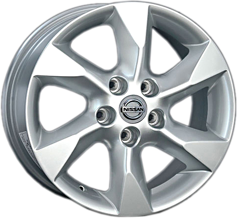 ДискNissanNS1016.5JxR16 PCD5x114.3 ET45 DIA66.1,серебристый