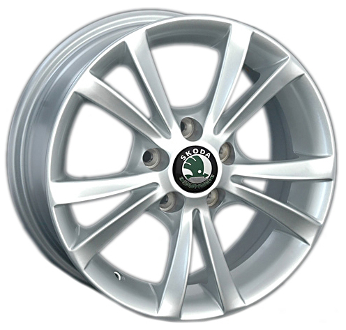 ДискSkodaSK396JxR14 PCD5x100 ET37 DIA57.1,серебристый
