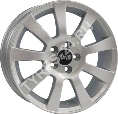 ДискTech Line6076.5JxR16 PCD5x100 ET45 DIA54.1,серебристый
