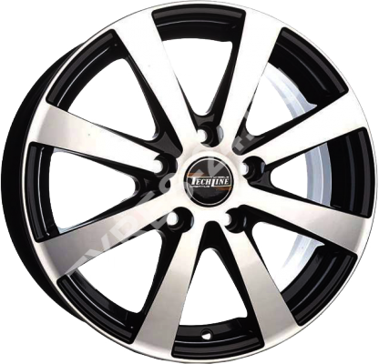 ДискTech Line6346JxR16 PCD4x100 ET37 DIA60.1,чёрный